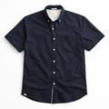 Men’s Navy Polka Dot Short-Sleeve Button-Up Shirt