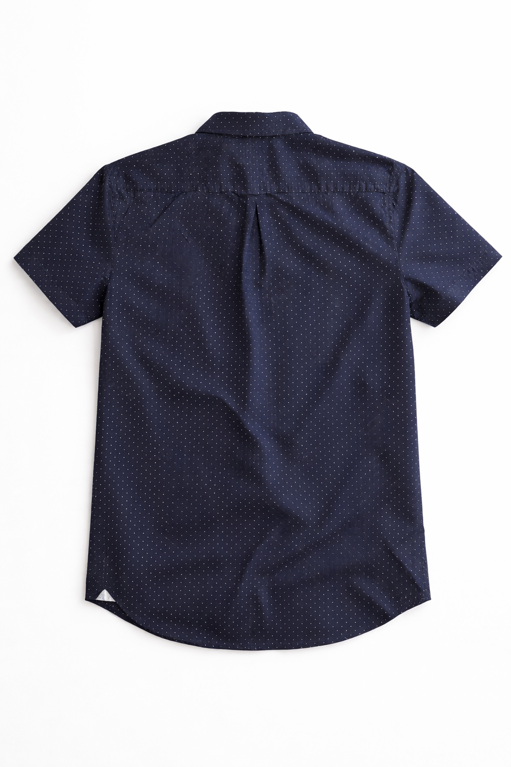 Men’s Navy Polka Dot Short-Sleeve Button-Up Shirt